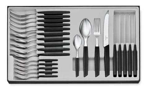 Victorinox Swiss Modern Príborová sada - 24 ks - čierna