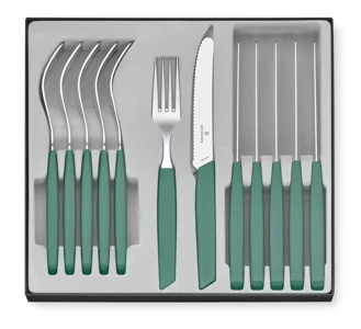 Victorinox Swiss Modern Príborová sada - 12 ks - mätová zelená